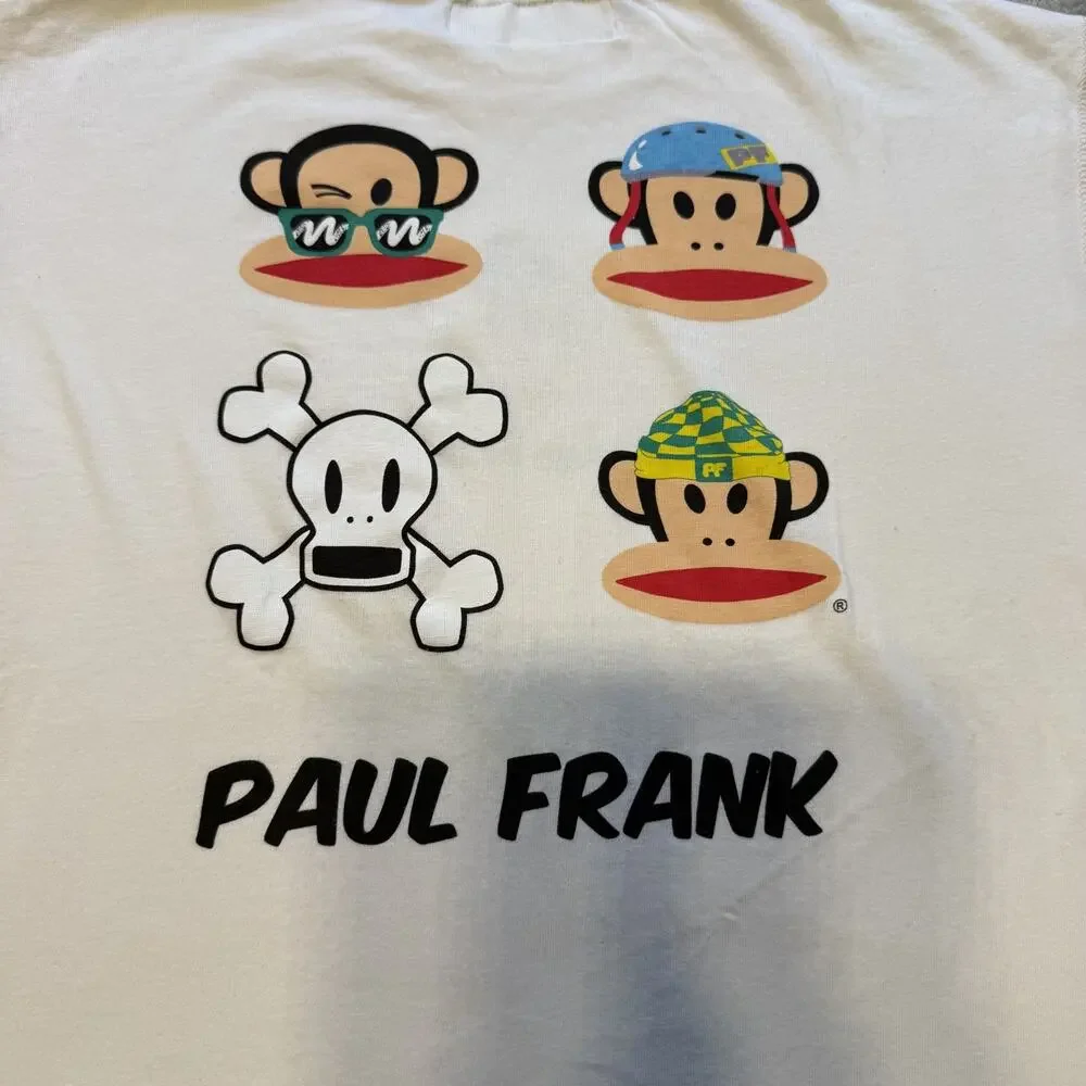 Paul Frank Julius Monkey Graphic T Shirt Kids 9-10 White Y2K Skater Streetwear